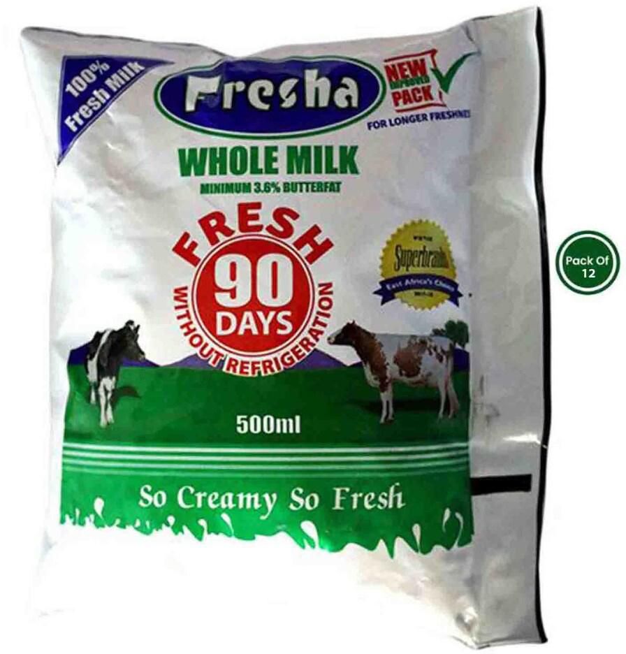 Fresha Esl 100 Fresh Whole Milk 500Ml X Pack Of 12