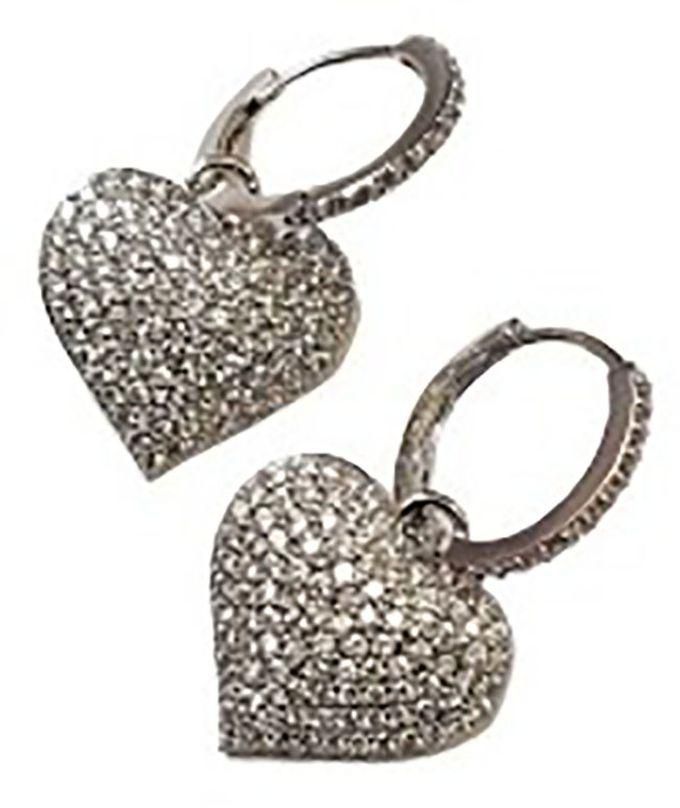 Fashion Heart Shaped Silver Coated Earring Loops baby earrings
