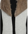 Milomode Fur Sleeveless Textured Cardigan - Grey