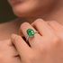 Emerald Oval Sterling Silver Engagement Ring - 10AS44