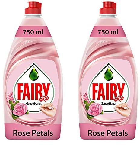 Fairy Gentle Hands Rose Petals Dishwashing Liquid Soap, 2 x 750 ml