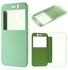 HTC One M9 Window View Brushed Leather Folio Cover - Green