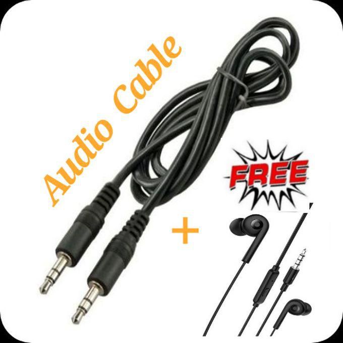 3.5mm Auxiliary Stereo Audio Cable 1.5m + Free Earphone