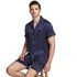 b'Mens Pyjamas Silk Satin Sleepwear Pajama Shorts Set'