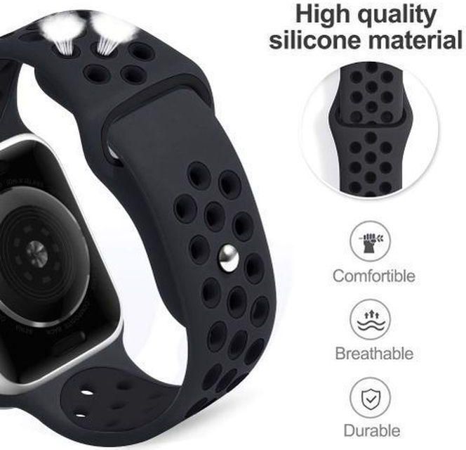 Replacement Band For Apple Watch Series 7 45mm - Black