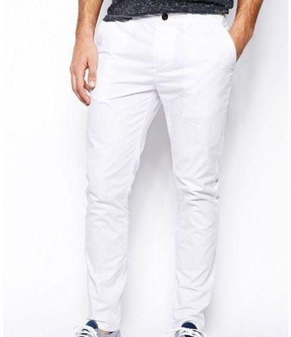Quality And Classy Men's Chinos Trouser - White