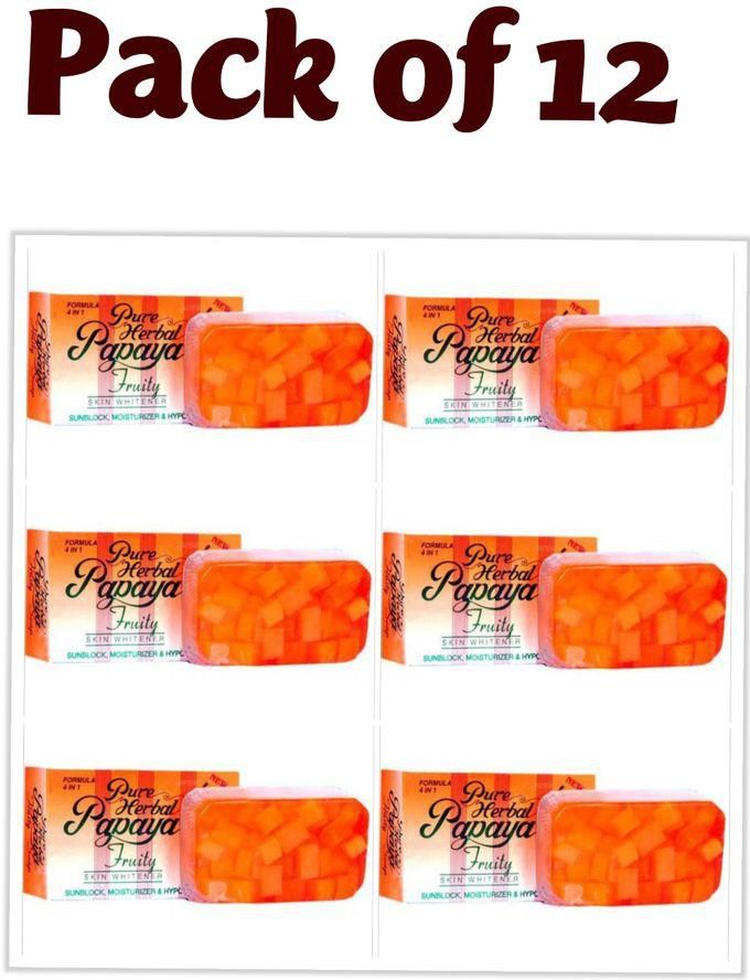 Pure Herbal Papaya Fruity Skin Beautifying Formula 4in1 Soap 12pcs