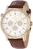 Tommy Hilfiger Men's 1790874 Gold-Plated and Brown Croco Leather Strap Watch