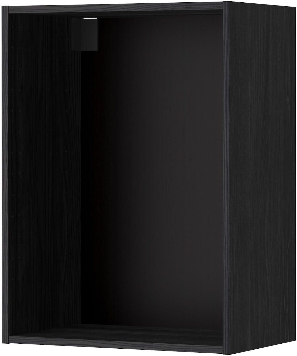 METOD اطار خزانة حائط - مظهر الخشب أسود ‎60x37x80 سم‏