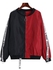 Fashion Appliques Contrast Bomber Jacket - RED WITH BLACK