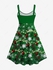 Plus Size Christmas Ball Light Snowflake Sparkling Sequin Glitter 3D Print Tank Party Dress - 6x