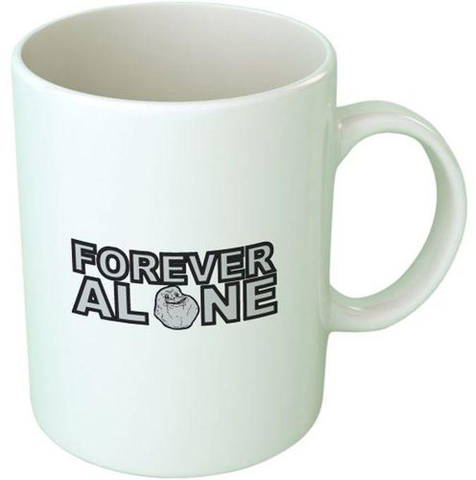 Forever Alone Ceramic Mug - White/Black