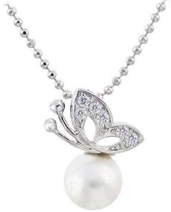 MA-202 Packzey 18K White Gold Plated Butterfly Pearl - MA-202