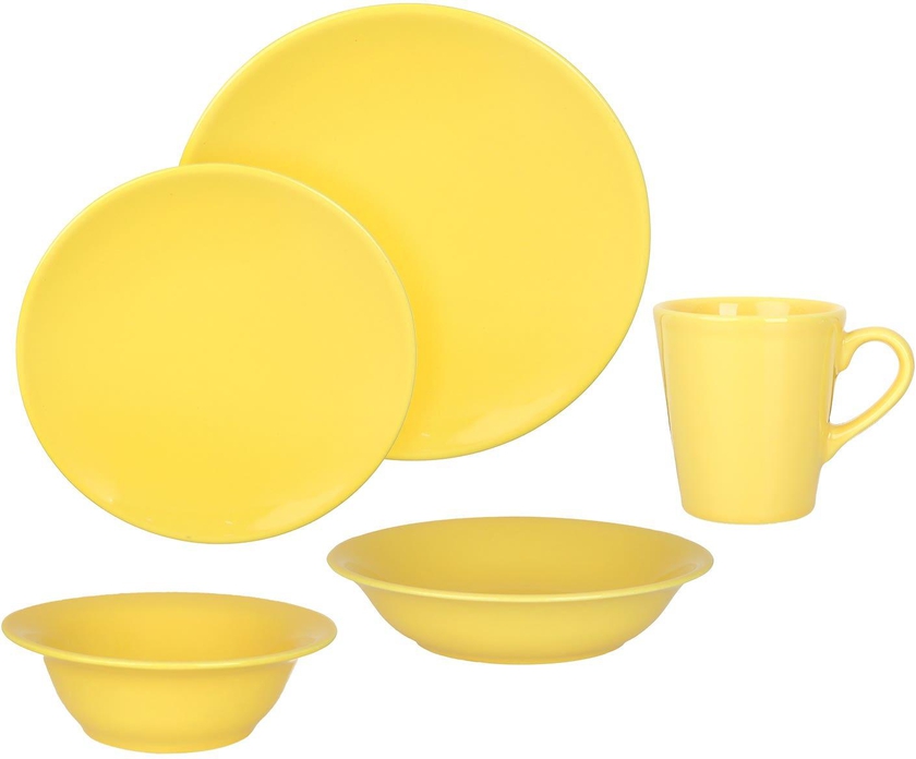Get Kutahya Porcelain Round Dinner Set, 30 Pieces - Yellow with best offers | Raneen.com