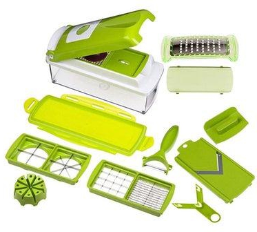 11-Piece Fruit And Vegetable Chopper And Slicer Set Green