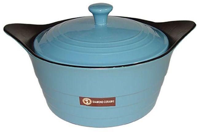 Diamond Pottery Ceramic Stew Pot - 28cm - Blue