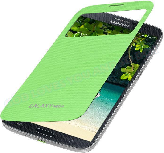 غطاء بطية اس-فيو لهواتف سامسونج جالاكسي ميجا 6.3 i9200 i9208 - اخضر