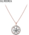 Auroses Halo Necklace 925 Sterling Silver 18K Rose Gold Plated