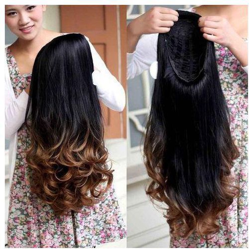 Fashion Big Wave Human Hair Wigs Long Curly Wavy Full Hair Wigs Heat  Resistant Gradient Color Beauty Style Three-forth Hair Wig for Women. price  from jumia in Kenya - Yaoota!