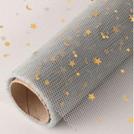 1Roll Star Moon Soft Lace Mesh Wrapping Paper Flower Bouquet