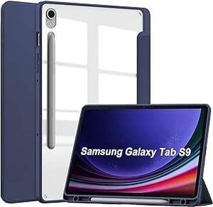 متوافق مع حافظة Samsung Galaxy Tab S9 مقاس 11 بوصة، غطاء واقٍ صلب رفيع للغاية مع وظيفة التنبيه/السكون التلقائي - من Next store (كحلي)