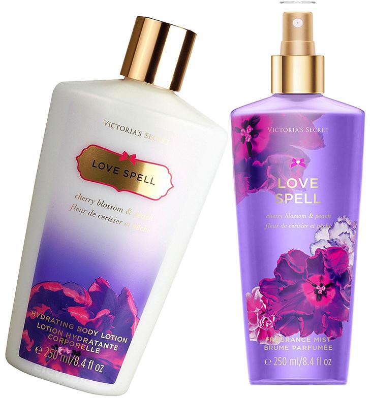 فكتوريا سيكرت - Love Spell Body lotion and Body Mist Combo Set for Women -  Parfum, 500 ml