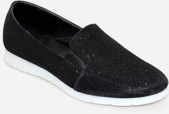 Tata Tio Shiny Flat Shoes - Black
