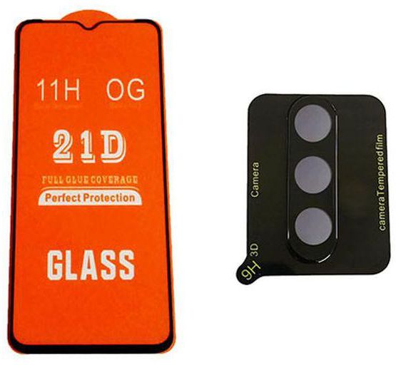 Glass Screen Protector + Camera Lens Protector For Samsung Galaxy A14 4G & Samsung Galaxy A14 5G -0- BLACK