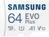 Samsung Evo Plus microSD SDXC U3 Class 10 A2 Memory Card 130MB/s with SD Adapter 2021 (64GB)