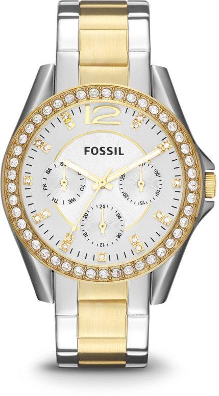 Fossil Women's Silver Dial Stainless Steel Band Riley Watch [ES3204]