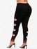 Plus Size Valentines Glitter Lip Printed Skinny Leggings - 5x | Us 30-32