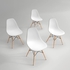 GDF Modern Dining Chair Plastic Shell With Wooden Legs White-  Model JEAM1, GDF-JEAM1 (No warranty for furniture items)