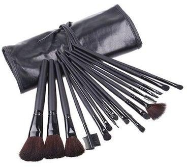 18-Piece Professional Makeup Brush Set With Bag Black
