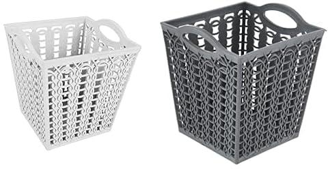 El helal & el negma turt square multipurpose basket - white + El helal & el negma turt square multipurpose basket - grey