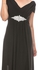 GODDIVA DR499P Plus Size Jewelled Waist Maxi Dress for Women - 26 UK, Black