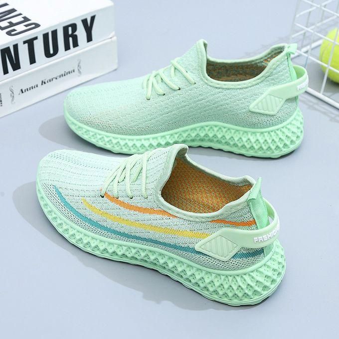 Fashion Women Shoes Summer Flying Breathable Korean Female Sneakers Ladies Shoes Plus Size 40..