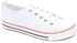Shoozy Lace Up Sneakers - White With Black & Red Stripes