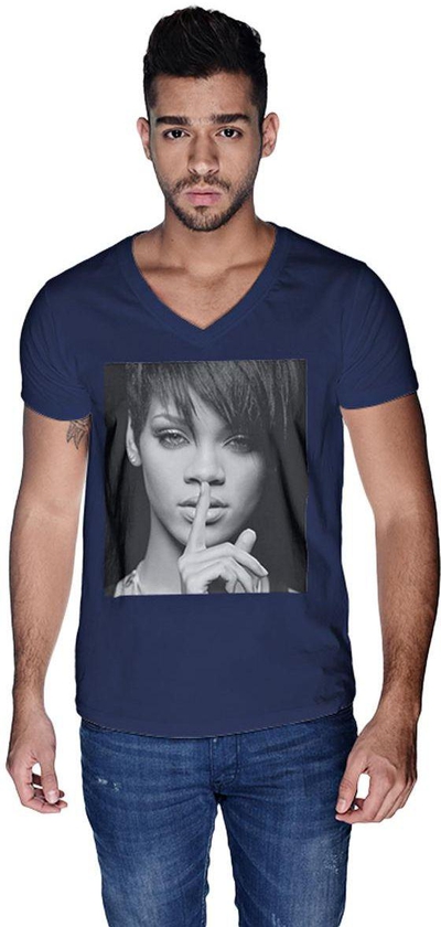 Creo Rihanna  T-Shirt For Men - S, Navy Blue