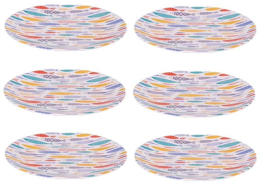 برايت ديزاينز مجموعة أطباق دائرية 22 سم واييف متعدد الألوان - 6 قطع