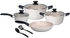 BLACKSTONE Non-Stick 9 Pcs Cookware Set BL090 - Fry Pan | Sauce Pan With Glass Lid | 2 Cooking Pot with Glass Lid | 2 Plastic Spoon Set