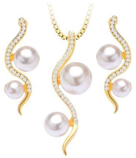 Fashion Gold Plated Necklace Earring Sets - Golden