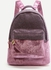 SheIn Pink Contrast External Pocket Velvet Backpack
