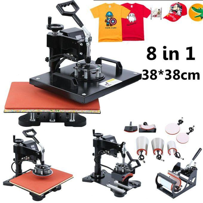Heat Press Transfer Machine 8 In 1 Multi-functional Swing Away Printing Sublimation Press For T-Shirt Hat Cap Plate