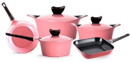 Neoflam Aenni Ceramic Cookware Set - 8 Pcs - Pink