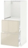 METOD / MAXIMERA High cabinet w 2 drawers for oven, white, Voxtorp high-gloss light beige
