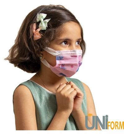 Pack of 50 - 3 Ply Disposable Kids Face Mask (Multicolour)