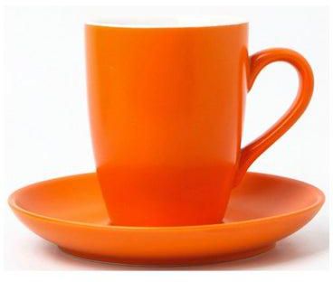 Ceramic Cup And Saucer Set Orange/White 16.2x16.2x2cm