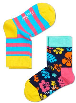 Happy Socks Two Pack Hawaii & Stripe Socks 0-12 Months