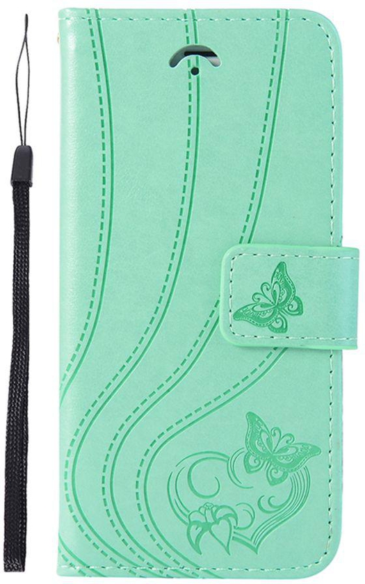 Love Butterfly Pattern  Flip Case Cover For Huawei P10 With Stand Green