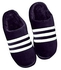 BlueLife Unisex Indoor Plush Slippers Antiskid Stripe Flat Shoes -Black